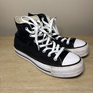 CONVERSE Chuck Taylor ALL STAR Lift High BLACK Canvas PLATFORM SNEAKERS Sz 7.5